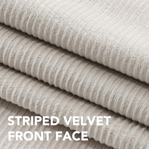 H.VERSAILTEX Velvet 100% Blackout Curtains for Living Room Full Light Blocking Curtains Thermal Insulated Room Window Drapes Soft Luxury Curtains Grommet Top 2 Panels (55" W x 63" L, Stone) - color: Stone, size: 55"W x 63"L (Pack of 2)
