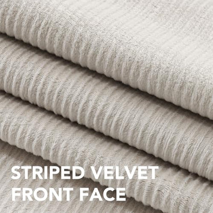 H.VERSAILTEX Velvet 100% Blackout Curtains for Living Room Full Light Blocking Curtains Thermal Insulated Room Window Drapes Soft Luxury Curtains Grommet Top 2 Panels (55" W x 63" L, Stone) - color: Stone, size: 55"W x 63"L (Pack of 2)