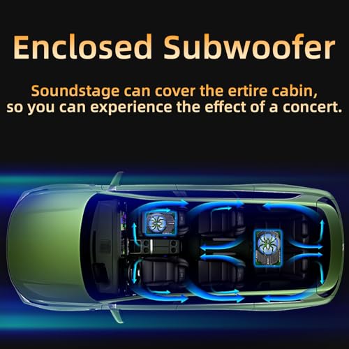 Upgraded 1600W Car Subwoofer, 10" Ultra-Thin Under-Seat Sub with Built-in Amplifier, (LPF/Gain/Bass Boost) LED Ambient Lights, Independent Bass Knob, Distortion-Free Deep Bass（Green） - color: Green ZZA