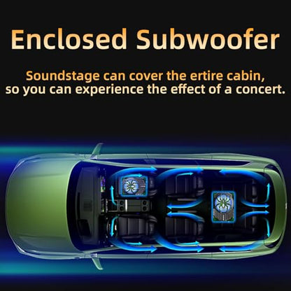 Upgraded 1600W Car Subwoofer, 10" Ultra-Thin Under-Seat Sub with Built-in Amplifier, (LPF/Gain/Bass Boost) LED Ambient Lights, Independent Bass Knob, Distortion-Free Deep Bass（Green） - color: Green ZZA
