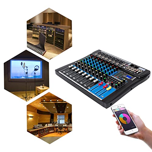 8 Channel Live Mixer DJ Console Mixer Professional Stereo Sound Mixer USB Audio Interface 48V Phantom Power Mixers Digital Audio Mixers Amplifier