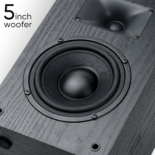 Saiyin 5" Woofer Passive Speaker, 40W x 2, 20mm Silk Dome Tweeter, 4 Ohm | Stereo Speakers with Enhanced Vocal Clarity, Passive Bookshelf Speakers for Home Audio, Receiver or Amplifier Required