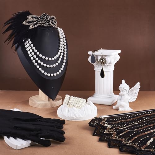 RIOSO 1920s Accessories for Women Flapper Gatsby Roaring 20s Accessories Costume Black - style: Style B