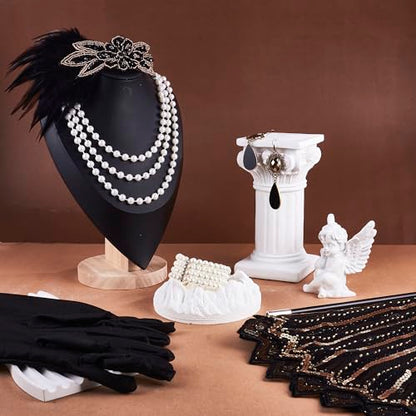 RIOSO 1920s Accessories for Women Flapper Gatsby Roaring 20s Accessories Costume Black - style: Style B