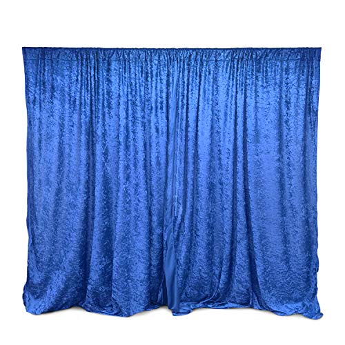 AK TRADING CO. 10 feet x 10 feet Lush Velvet Backdrop Drapes Curtains Panels with Rod Pockets - Wedding Ceremony Party Home Window Decorations - Royal Blue - color: Royal