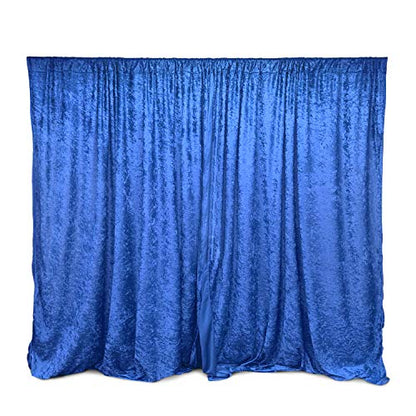 AK TRADING CO. 10 feet x 10 feet Lush Velvet Backdrop Drapes Curtains Panels with Rod Pockets - Wedding Ceremony Party Home Window Decorations - Royal Blue - color: Royal