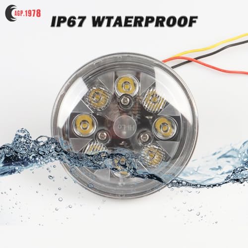 Par 36 LED Tractor Work Light Replace OEM: 267185, 70267185 Compatible with John Deere 1020, 1520, 1530, 2010, 2020 with Rubber Housing (Hi-Lo Beam / 24W) - style: Hi-Lo Beam / 24W