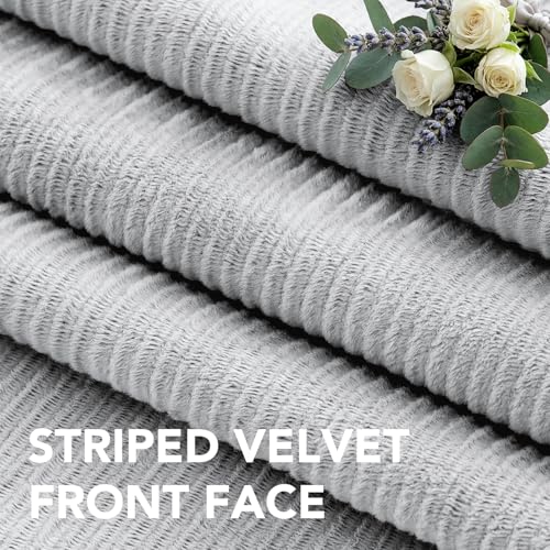 H.VERSAILTEX Velvet 100% Blackout Curtains for Living Room Full Light Blocking Curtains Thermal Insulated Room Window Drapes Soft Luxury Curtains Grommet Top 2 Panels (55" W x 63" L, Glacier Gray) - color: Glacier Gray, size: 55"W x 63"L (Pack of 2)