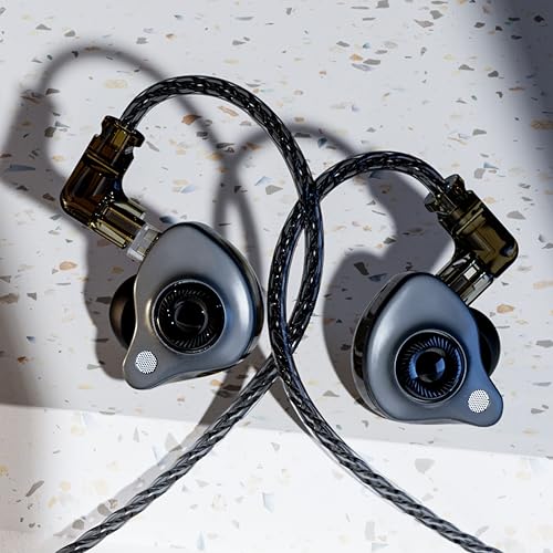 in Ear Monitor Headphones with Mic,USB C,Gray,10mm Driver | 10mm Dynamic Driver,Detachable 4N OFC Cable,HiFi IEM Earphones for Gaming and Gift Giving - color: Gray