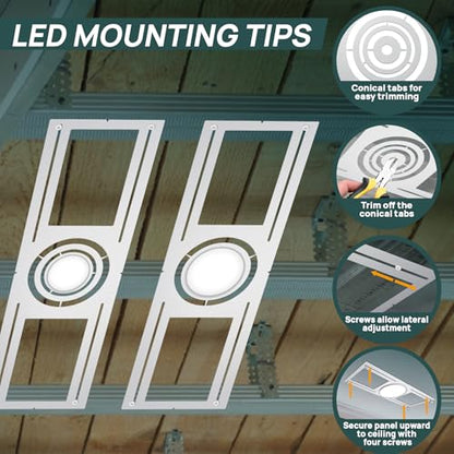 Sidasu 24 Pack New Construction Mounting Plate for 3/4/6 inch Light - size: 24 Pack