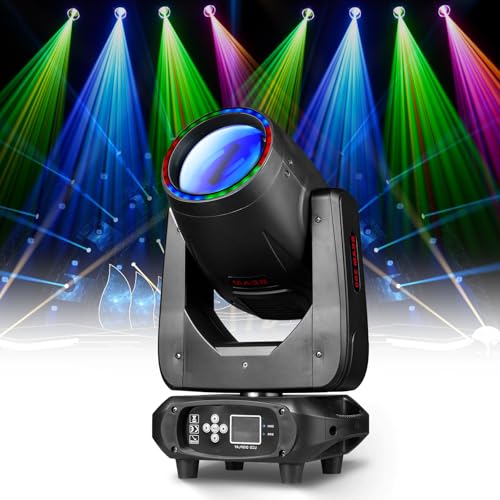 Moving Head DJ Lights 300W 10R Stage Lighting 14 Gobos 13 Colors 16CH DMX Light, Sound-Active for Party KTV Wedding Disco Events DJ Lighting