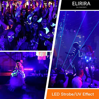 Stage DJ Party 5 in 1 Mixed Effect Lights with Magic Ball, LED Par Pattern Lights and Strobe/UV,Sound Activated Disco with Remote DMX Control, Great for Wedding/Church/Club/Party