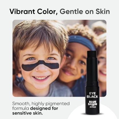 Blue Squid PRO Eye Black Anti Glare Sports Stick for Football, Baseball Accessories, Softball Stuff, Black Face Paint Stick - Waterproof Body Paint Baseball, Softball Hypoallergenic Non-Toxic 2 pack - color: Eye Black