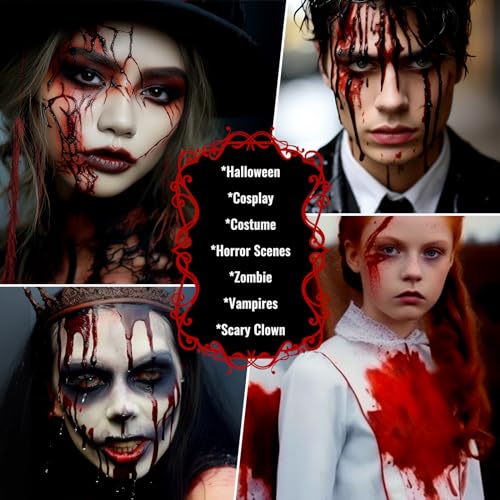 UCANBE Halloween Dripping Fake Blood Realistic Blood Drops Body Paint Washable Fake Blood Makeup Kit For Zombie Vampire Clown Monster Clothes Costume Cosplay SFX Special Effects Makeup 30ML(Old) - color: Old