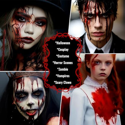 UCANBE Halloween Dripping Fake Blood Realistic Blood Drops Body Paint Washable Fake Blood Makeup Kit For Zombie Vampire Clown Monster Clothes Costume Cosplay SFX Special Effects Makeup 30ML(Old) - color: Old