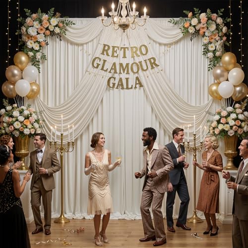 20ft x 15ft Beige Backdrop Curtain for Wedding Party 4 Panels 5x15ft Wrinkle Free Silky Polyester Backdrop Drapes Fabric for Birthday Baby Shower Graduation Photography Stage Background Decorations - color: Beige, size: 20ft x 15ft (W5' x H15', 4panels)