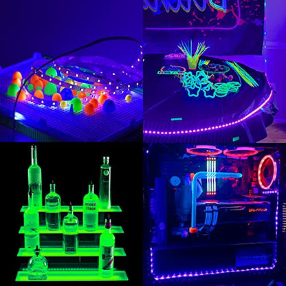 USB Black Light Strip, 6.6ft 10W UV LED Blacklight String Lights, 395-400nm, DC 5V, 120 Lamp Beads, Glow in The Dark for Halloween, Birthday, Party, Fluorescent Poster, Room, Bedroom Decoration - size: 6.6ft Strip
