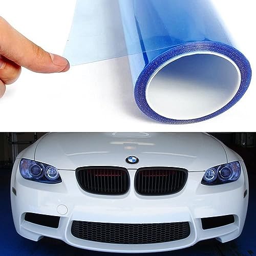 KOMAS 12” X 48” Tint Vinyl Film Sticker Sheet Roll for Car Headlight, Tail Lights, Fog Lights with Squeegee + Cutter (Glossy Dark Blue) - color: Glossy Dark Blue