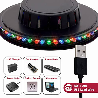 BestLuz Sound Activated Party Lights x 2 Pack, USB Powered DJ Disco Lights for Parties, Birthday Party Decorations, Halloween Party Supplies, RGB Lights Sync with Music, Wall Mount Installation