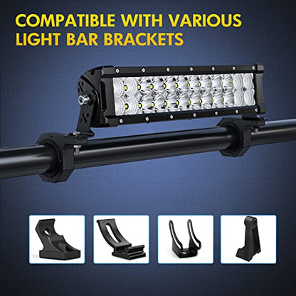 Nilight 4PCS Roll Bar Clamps Mounting Brackets for LED Lights Pods | Fits 2.135" 2.25" 2.375" 2.5" Round Roll Bar Cage Roof Racks of ATV UTV Trucks - size: For 2.135"/2.25"/2.375"/2.5”Bar