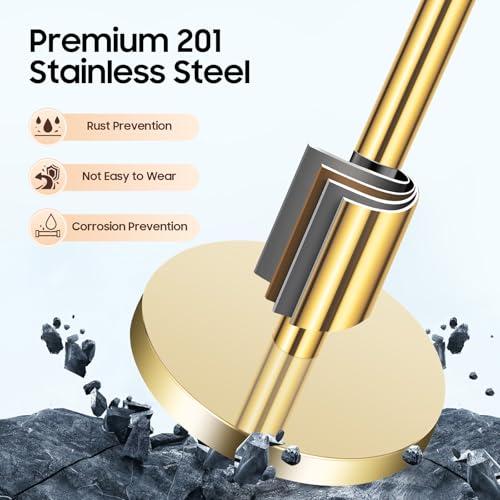 6-Pack Gold Stanchion Posts with Red Velvet Ropes - 37.4" Crowd Control Barriers for Events, Weddings, Museums, 4-Way Hook Connection, Heavy-Duty Base