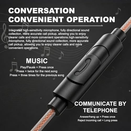 In Ear Monitor Headphones Dual Magnetic Dynamic Driver IEM with Mic, Black | Hybrid Banlance Armature with Dynamic in Ear Headphones IEM Earphones Gaming Earbuds - color: H89-Black with Mic