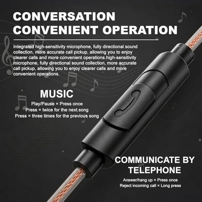 In Ear Monitor Headphones Dual Magnetic Dynamic Driver IEM with Mic, Black - color: H89-Black with Mic