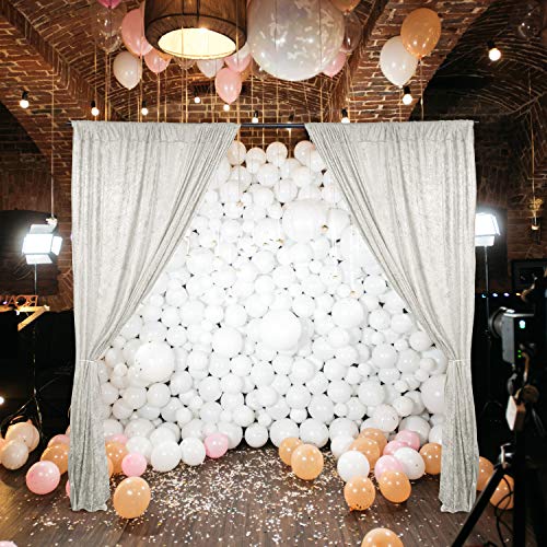 AK TRADING CO. 10 feet x 10 feet Lush Velvet Backdrop Drapes Curtains Panels with Rod Pockets - Wedding Ceremony Party Home Window Decorations - White - color: White