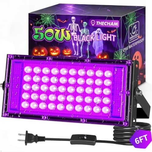 50W LED Black Light for Glow Party, IP66 Waterproof Blacklight Halloween - size: 50W-1Pack