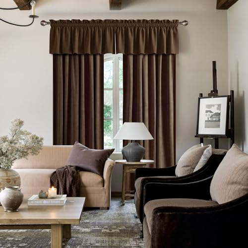 NICETOWN Brown Velvet Curtains 84 inches Length for Bedroom, 52 x 84 - color: Brown Series - Brown, size: 52"W x 84"L (Pack of 2)