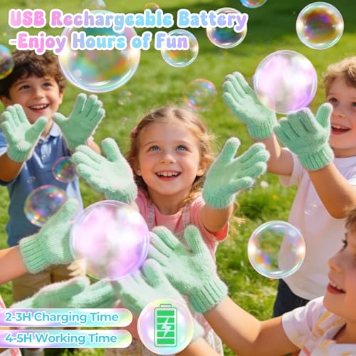 Smoke Bubble Machine, Elastic Bubble Fog Wand, Rechargeable Fog Bubble Machine with Lights & Sound, for Parties Outdoor Interactive Fun (Green) - color: Green