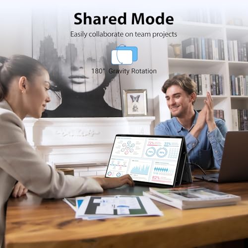 InnoView 18.5" 100Hz Dual Portable Monitor Built-in Speakers 115% sRGB 315°Adjustable Dual Stacked Folding Monitor (Wins/Mac) 1080P Laptop Screen Extender for Laptop(No Driver Needed) - size: 18.5 inches