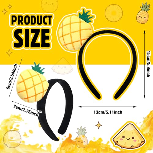 Knitgrip 2 Pcs Pickle Headband Funny Costume Accessories,Pineapple | Pineapple Hats for Adults Women, Halloween Party Dress Up, Novelty Headwear for Theme Events, Realistic Green Veggie Design - style: Pineapple