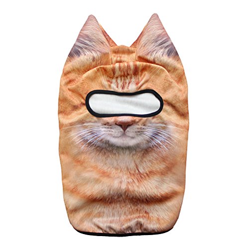 WTACTFUL 3D Animal Ears Balaclava, Breathable Face Mask for Halloween | Stand-Up Ears, Windproof Dustproof, Quick-Dry, No Fade Print, Soft, for Music Festivals Raves Ski Snowboard Moto Party - color: Cat Meb-19