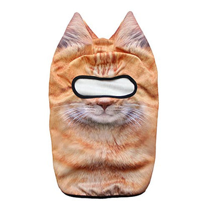 WTACTFUL 3D Animal Ears Balaclava, Breathable Face Mask for Halloween | Stand-Up Ears, Windproof Dustproof, Quick-Dry, No Fade Print, Soft, for Music Festivals Raves Ski Snowboard Moto Party - color: Cat Meb-19