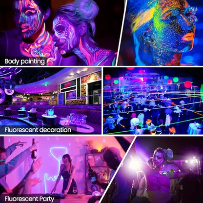 50W LED Black Lights 2 Pack, Blacklight Flood Light with On/Off Switch | 6.7Ft Cord, IP65 Waterproof Outdoor Black Lights, Glow in The Dark, Halloween, Body Paint, Fluorescent Poster, Neon Glow - size: 50 watts