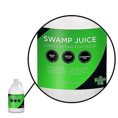 Froggy's Fog Swamp Juice and Freezin Fog Bundle, Ridiculously Long-Lasting Fog Fluid and Low-Lying Fog Fluid for Professional and Home Haunters, Theatrical Effects, and DJs, 2 Gallons