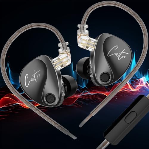 IEM Earphones KZ Castor with Mic - in Ear Monitor Headphones Wired, Black
