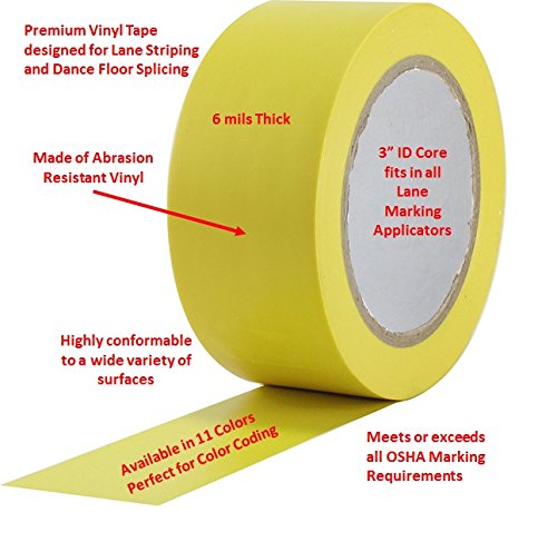 ProTapes Pro 50 Premium Vinyl Safety Marking and Dance Floor Splicing Tape, 6 mils Thick, 36 yds Length x 3" Width, Brown (Pack of 1) - color: Brown, size: 3" x 36 yds