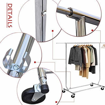 Round Tubing Collapsible Garment Rack, 44670 | Professional-grade garment rack, chrome or powder-coated finish, commercial-grade tubing for high-volume retail use - style: Commercial Use