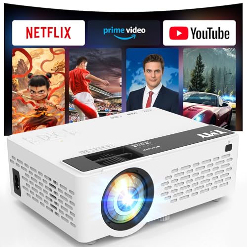 TMY 1080P Mini Projector, Built in Netflix app, 2-way Bluetooth, WiFi6 | Portable home theater, indoor/outdoor movies, Compatible with TV Stick/Roku/Phone/PC/PS/DVD/HDMI/USB - style: Built in Netflix app
