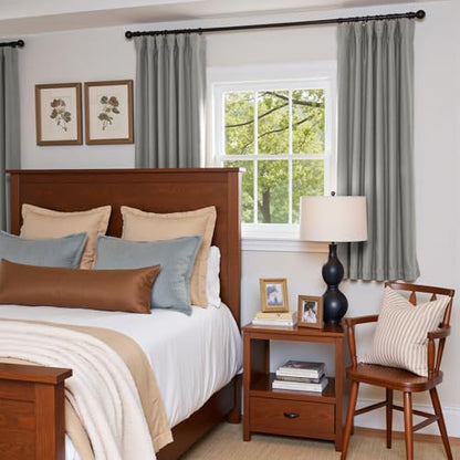 Lazzzy Velvet Light Gray Curtains 63 Inches Long Thermal Insulated Drapes for Bedroom Living Room Darkening Window Treatments Rod Pocket 2 Panels - color: Light Gray, size: 52"W x 63"L (Pack of 2)