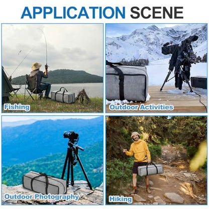 1 Pcs Zippered Tripod Bag, 24 x 8 x 8 Inch Water Resistant Oxford Cloth Outdoor Equipment Storage Bag with Handle for Travel Outdoor Camping Sports Fishing Rod, Grey - size: 24 x 8 x 8 Inch