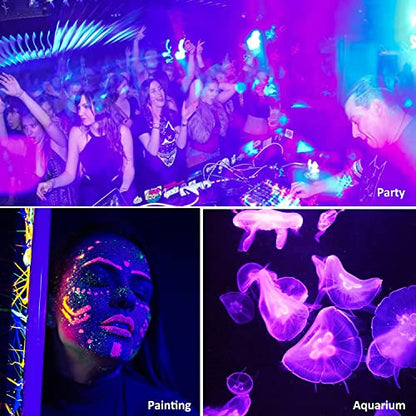 YANYCN 4 Pack 150W LED Black Lights, Blacklight Flood Light Outdoor with Plug and Switch, IP66 Waterproof for Dance Party, Glow in The Dark, Halloween Lights, Body Paint, Fluorescent Poster - size: 4pack 150W led black light