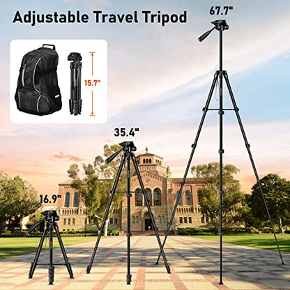 JOILCAN Camera Tripod, 68" Tablet Tripod Stand for Phone Camera - color: Black, size: 68"