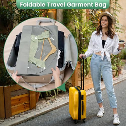 Carbrea 66" Garment Bag for Hanging Clothes, Dress Bags for Gowns, 2 Pack | Heavy-duty Materials, With Clear Window, Side Zipper for Easy Access, Ideal for Closet Wardrobe Storage, Travel Use