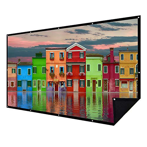Double Layer Projector Screen 100 inch 16:9 Portable Projection Movie Screen 3D with No Light Transmission for Home Theater Outdoor Indoor Office with 15 Nails No Crease - size: 100 inch