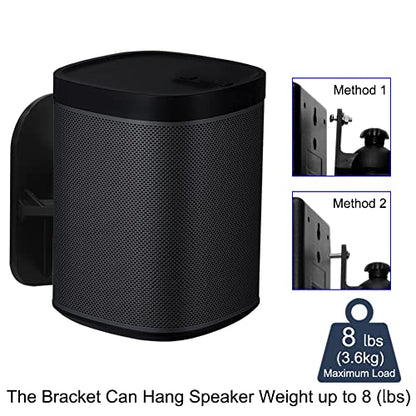 Speaker Mounts for Wall, 2 Pack Speaker Wall Mount Surround Speaker Bracket | Black Wall Mounts for Surround Sound Speakers | Satellite Small Speaker Mounting Brackets for Home Theater
