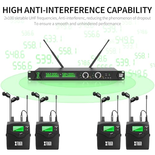 XTUGA RW2090 Wireless in Ear Monitor,10 Bodypack IEM System(550-599mhz) - style: RW2090 10 Bodypacks