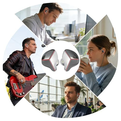 in Ear Monitor Headphones with Mic,USB C,HiFi Gaming IEM | 2-Pin Silver-Plated Detachable Cable,Wired Gaming Earbuds for Gamer/Singer/Musician/Audiophile/Drummer